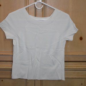 White Boatneck Lightweight Crop Top